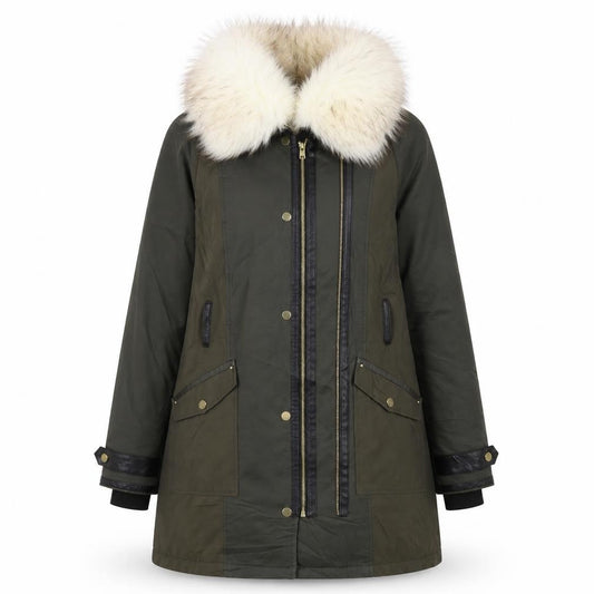 Womens UK Size 12 River Island Green Parka Coat