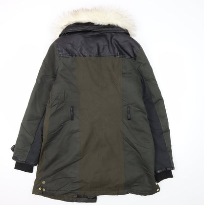 Womens UK Size 12 River Island Green Parka Coat