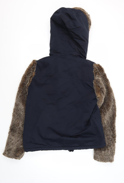 Womens UK Size 12 Topshop Black Puffer Jacket