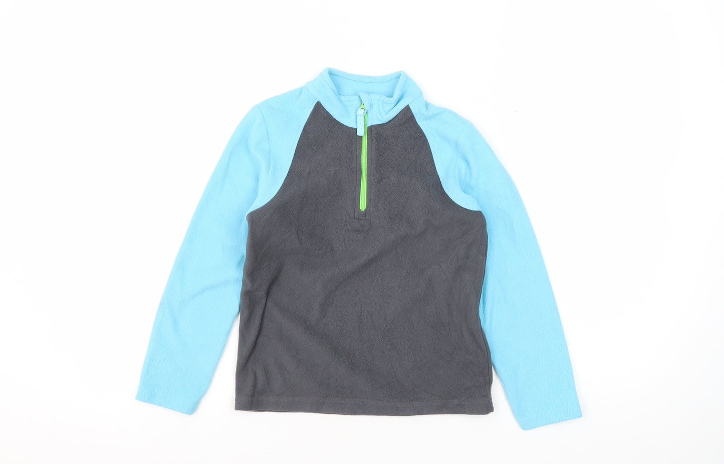 Crane Boys Blue and Black 1/4 Zip Fleece Sweatshirt, Size 8 Years