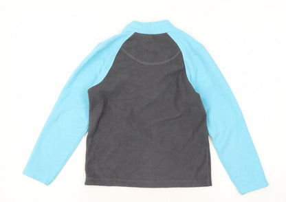 Crane Boys Blue and Black 1/4 Zip Fleece Sweatshirt, Size 8 Years