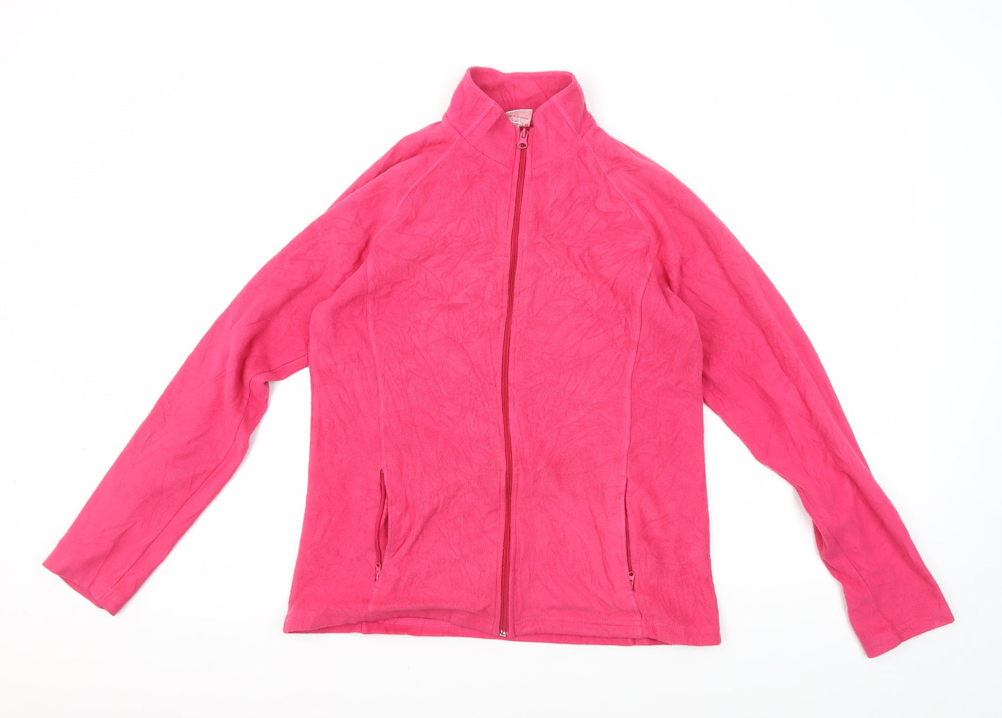 SHAMP Women's Pink Basic Fleece Jacket, Size 10, Full Zip