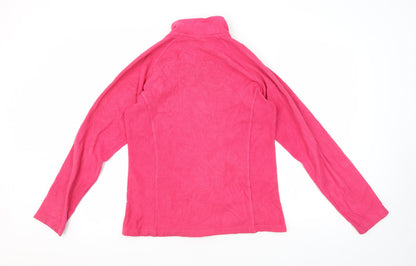 SHAMP Women's Pink Basic Fleece Jacket, Size 10, Full Zip