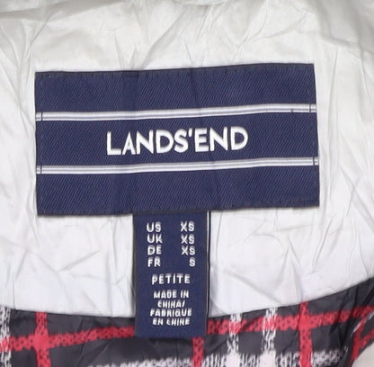 Womens UK Size XS Lands' End Silver Puffer Jacket