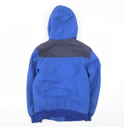 Next Boys Blue Basic Hooded Jacket, 11 Years, Winter Wear