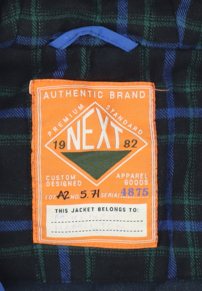 Next Boys Blue Basic Hooded Jacket, 11 Years, Winter Wear