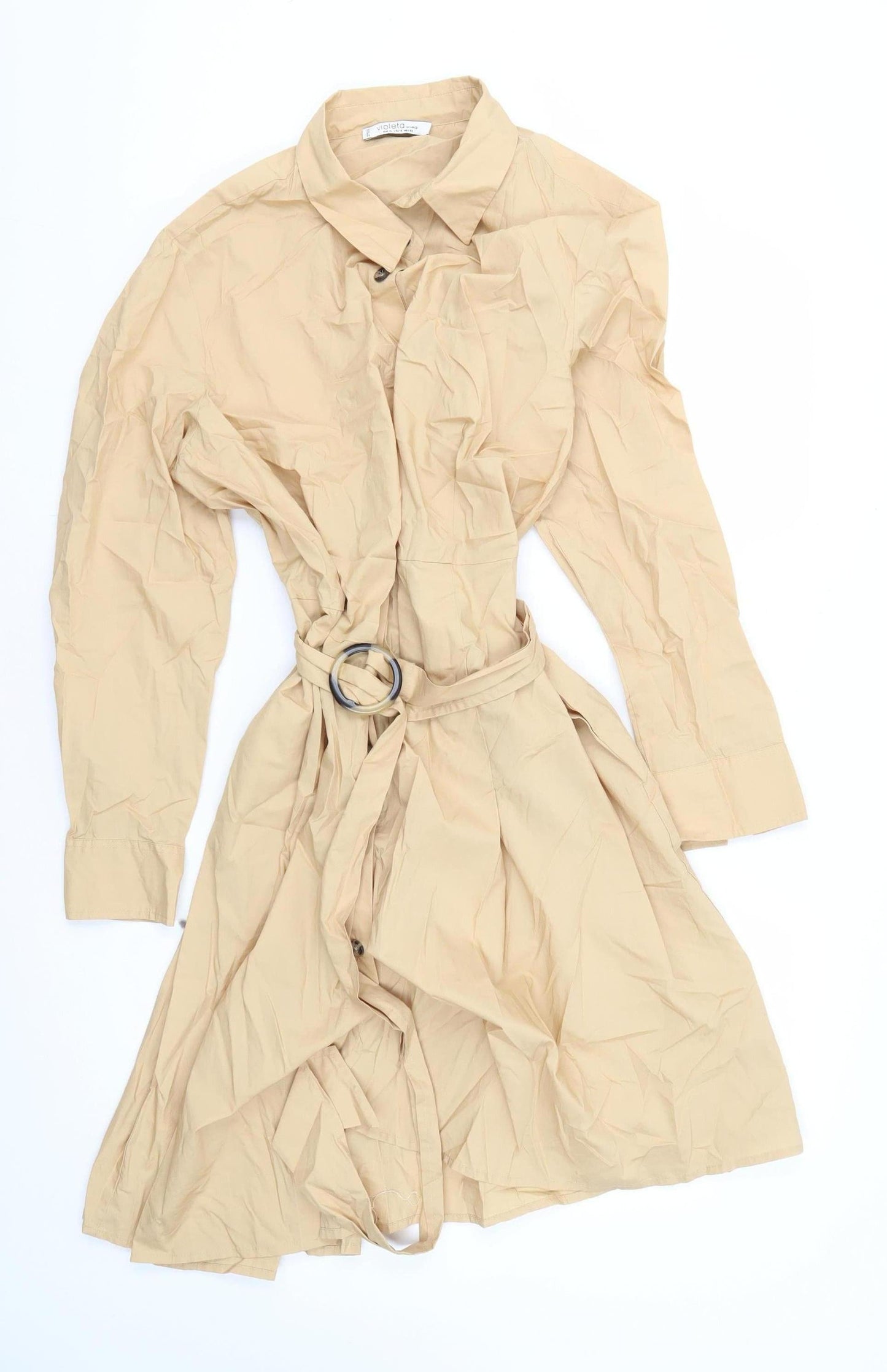 Violeta by MNG Women's Beige Trench Coat Size 16