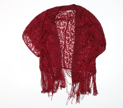 Anthology Women's Red Kimono with Fringe Accents 12-14