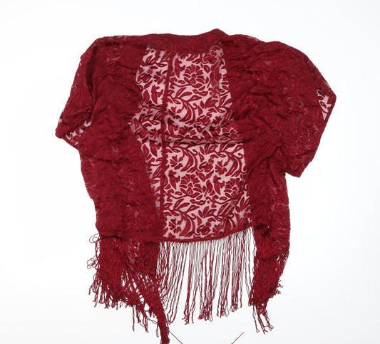Anthology Women's Red Kimono with Fringe Accents 12-14