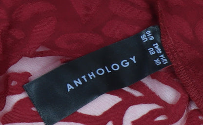 Anthology Women's Red Kimono with Fringe Accents 12-14