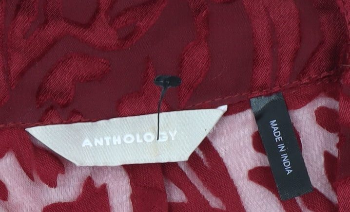 Anthology Women's Red Kimono with Fringe Accents 12-14