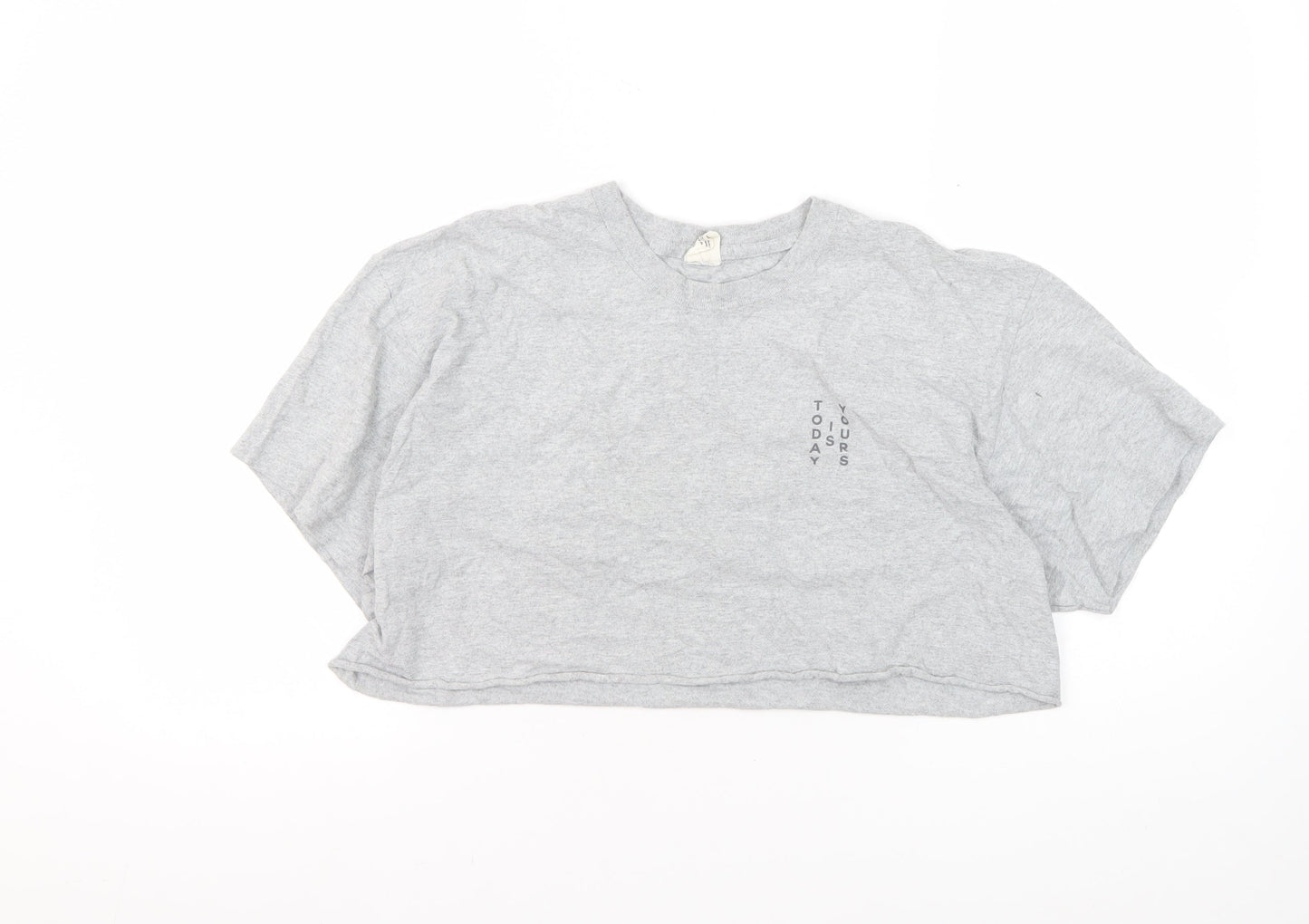 Unisex Adults UK Size M Urban Outfitters Grey Cropped T-Shirt