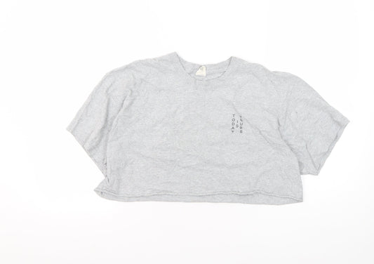Unisex Adults UK Size M Urban Outfitters Grey Cropped T-Shirt