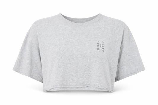 Front view of Urban Outfitters Grey Cropped T-Shirt M Casual Style