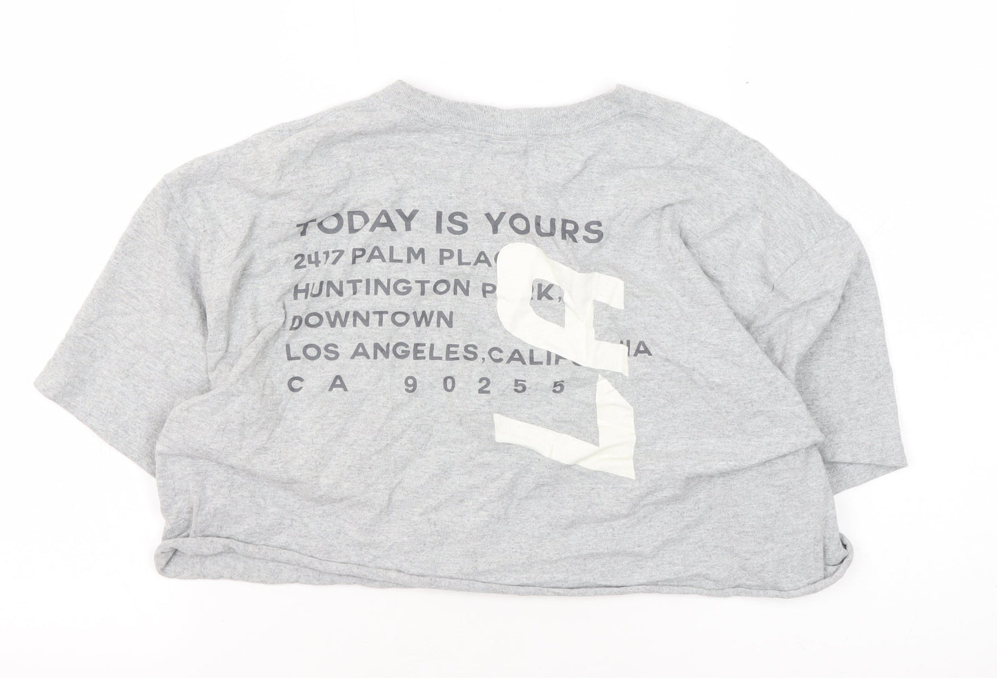Unisex Adults UK Size M Urban Outfitters Grey Cropped T-Shirt