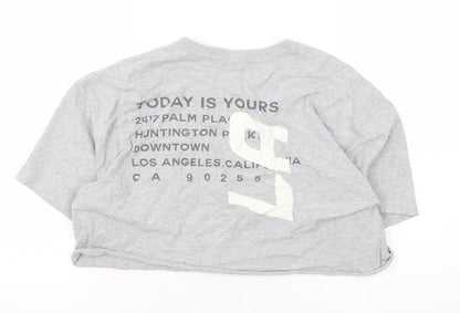 Unisex Adults UK Size M Urban Outfitters Grey Cropped T-Shirt