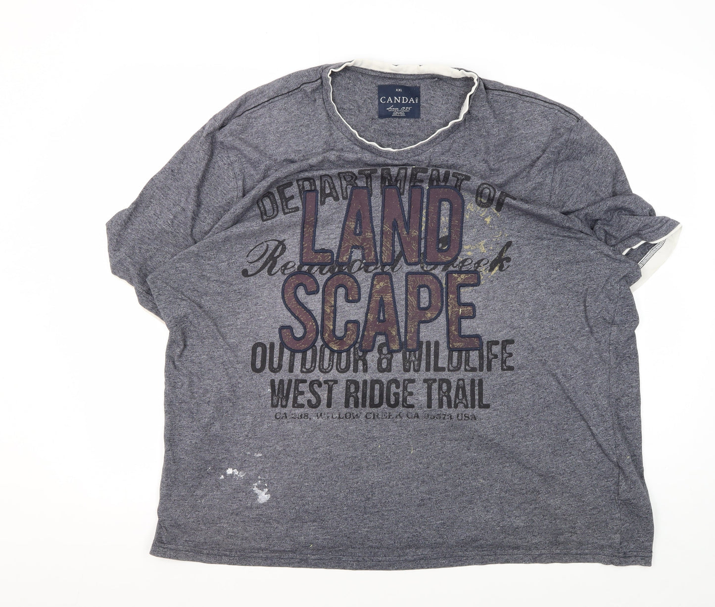 Mens UK Size 2XL C&A Grey  T-Shirt