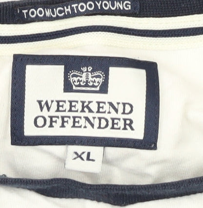 Weekend Offender Men's XL Striped T-Shirt Multicoloured