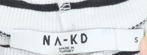Womens UK Size S NA-KD White Basic T-Shirt