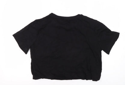 Khaadi Women's Black Basic T-Shirt, Size S, Crew Neck
