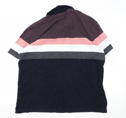 Marks and Spencer Men's XL Multicoloured Striped Polo