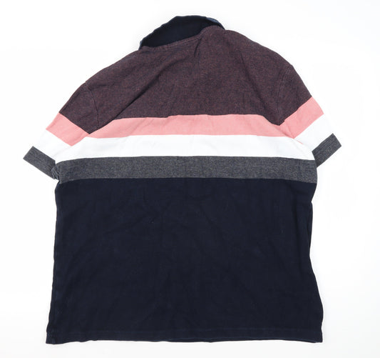 Marks and Spencer Men's XL Multicoloured Striped Polo