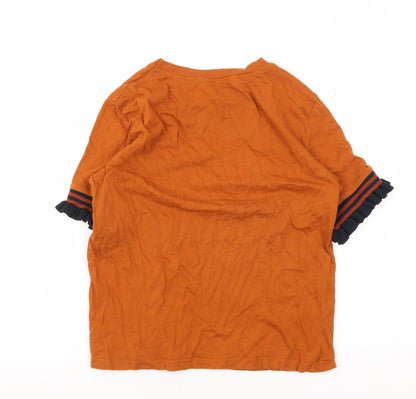 Zara Trafaluc Girls Orange Crew Neck T-Shirt S