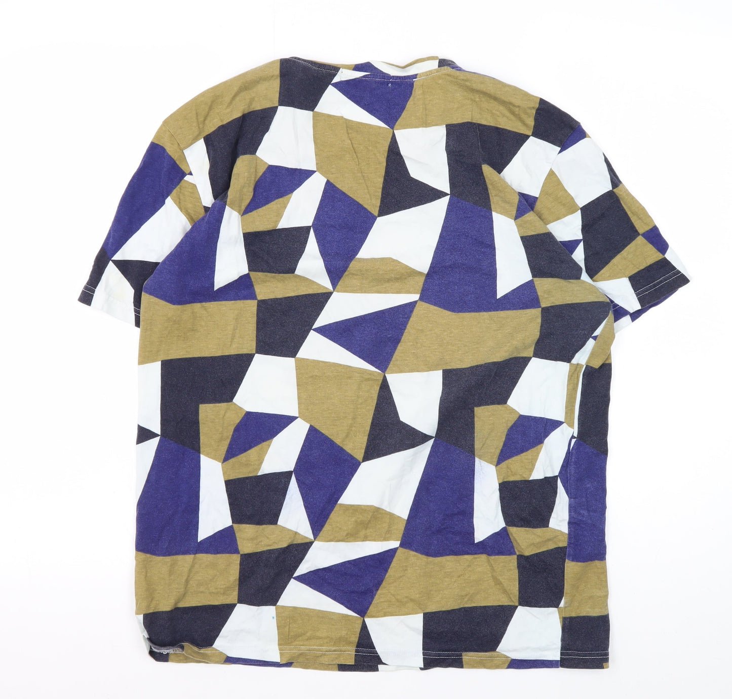 Villain Men's Geometric T-Shirt Multicoloured L