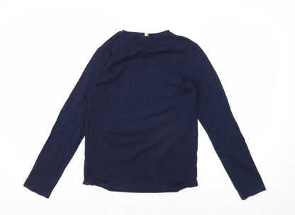 Boss Boys Blue Graphic Long Sleeve T-Shirt, Size 12, Slim Fit