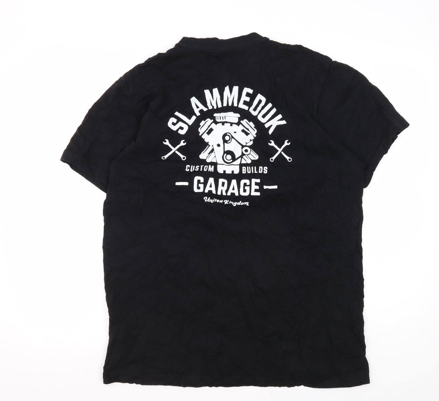 SLAMMEDUK Men's Black XL Graphic Cars T-Shirt