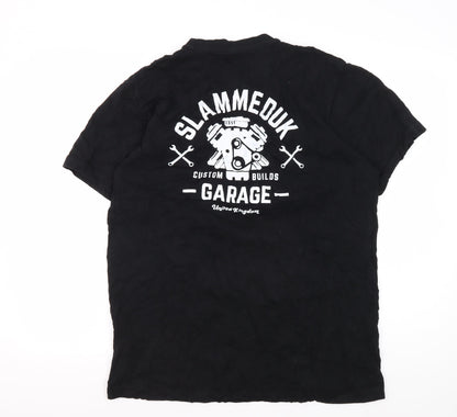 SLAMMEDUK Men's Black XL Graphic Cars T-Shirt