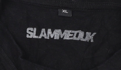 SLAMMEDUK Men's Black XL Graphic Cars T-Shirt