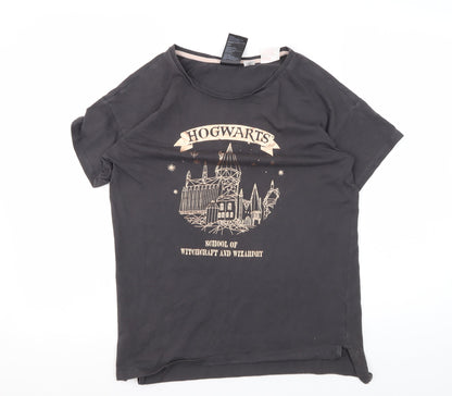 Teens UK Size 12 H&M Black Basic T-Shirt