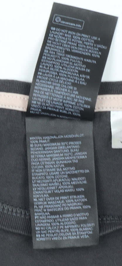 Teens UK Size 12 H&M Black Basic T-Shirt