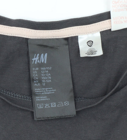 Teens UK Size 12 H&M Black Basic T-Shirt