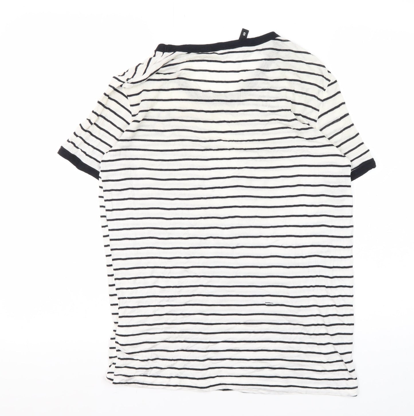 Womens UK Size S H&M White Ringer T-Shirt