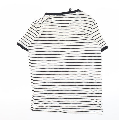 Womens UK Size S H&M White Ringer T-Shirt