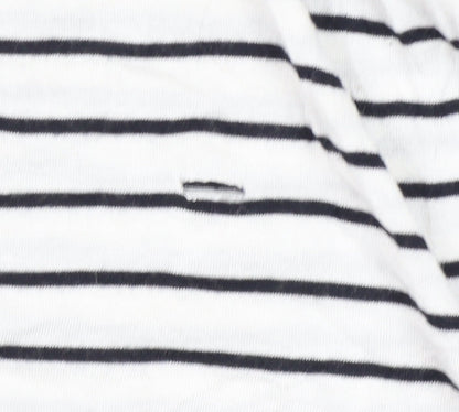 Womens UK Size S H&M White Ringer T-Shirt