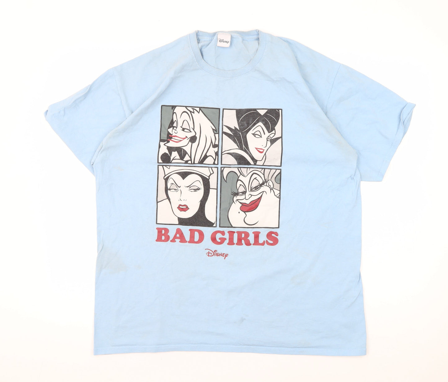Unisex Adults UK Size XL Disney Blue Basic T-Shirt