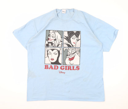 Unisex Adults UK Size XL Disney Blue Basic T-Shirt