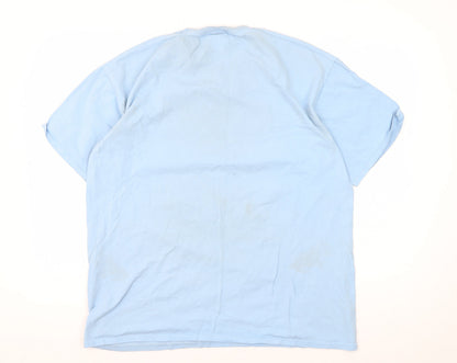 Unisex Adults UK Size XL Disney Blue Basic T-Shirt