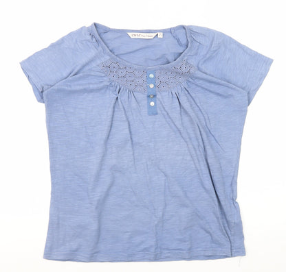 Womens UK Size M EWM Blue Basic T-Shirt