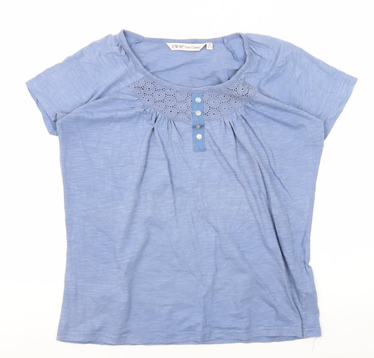 EWM Women's Blue Basic T-Shirt, Size M, Cotton