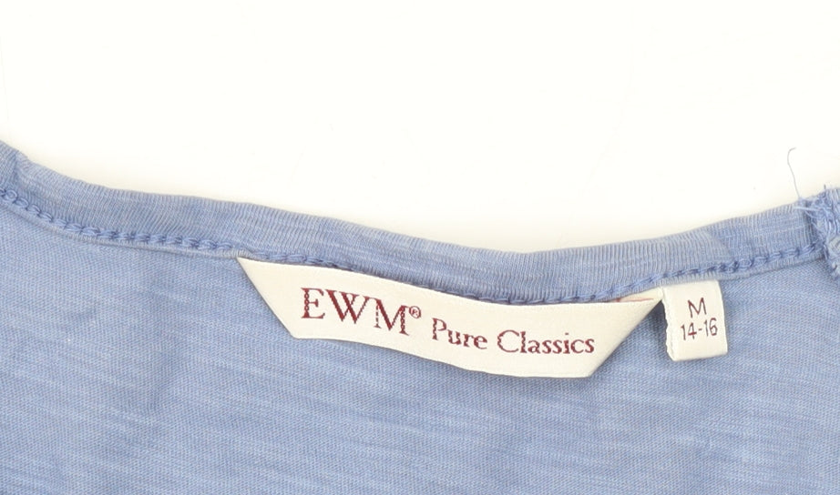 Womens UK Size M EWM Blue Basic T-Shirt