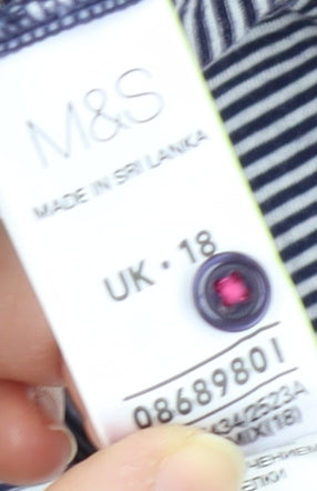 Marks and Spencer Women's Striped T-Shirt, Size 18