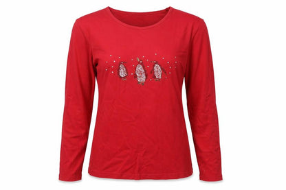 Womens UK Size S ISLE Red Basic T-Shirt