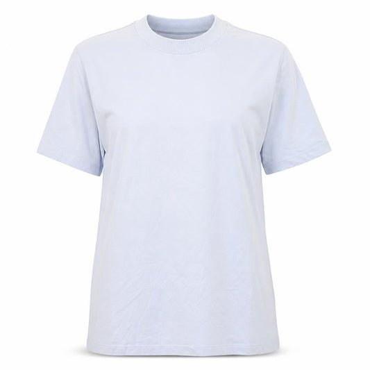 Front view of Adidas Women's Blue Basic T-Shirt -, size L, Crew Neck