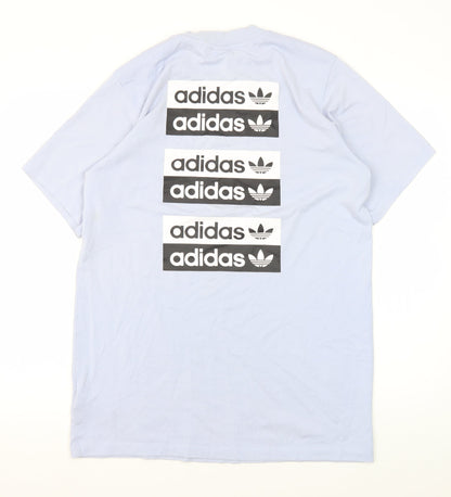 Womens UK Size L adidas Blue Basic T-Shirt