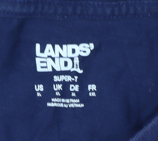 Lands' End Men's XL Blue Beach Graphic T-Shirt
