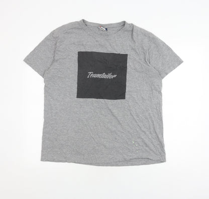Clique Men's Grey XL Logo T-Shirt, Crew Neck, Casual Wear